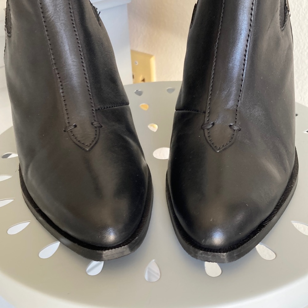 Pepe Jeans London Black Leather Cowboy Western Boot Bootie w Goring size EU 37 - Picture 9 of 17